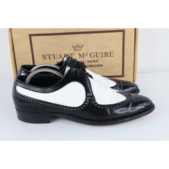 Vintage 60s Stuart McGuire Mens Size 11 Leather Oxford Wingtips Dress Shoes USA main image 11